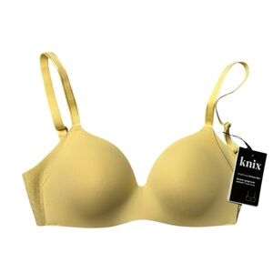 Knix NWT Women's 34B Buttercup Yellow WingWoman Contour Wireless Bra Casual Chic
